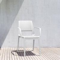 Capri Resin Wickerlook Arm Chair White ISP820-WH - 5