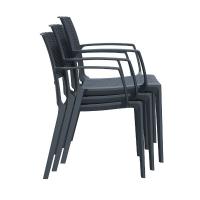 Capri Resin Wickerlook Arm Chair White ISP820-WH - 6