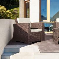 Monaco Wickerlook Club Chair Brown with Cushion ISP831-BR - 7