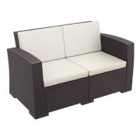 Monaco Wickerlook Loveseat Brown with Cushion ISP832-BR