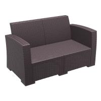 Monaco Wickerlook Loveseat Brown with Cushion ISP832-BR - 1