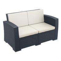 Monaco Wickerlook Loveseat Rattan Gray with Cushion ISP832-DG