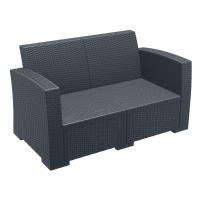 Monaco Wickerlook Loveseat Rattan Gray with Cushion ISP832-DG - 1