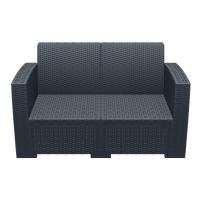 Monaco Wickerlook Loveseat Rattan Gray with Cushion ISP832-DG - 2