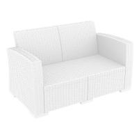 Monaco Wickerlook Loveseat White with Cushion ISP832-WH - 1