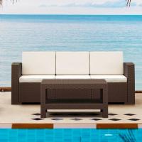 Monaco Wickerlook Sofa XL Brown with Cushion ISP833-BR - 5