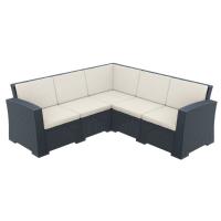 Monaco Wickerlook Corner Sectional 5 Piece with Cushion Rattan Gray ISP834-DG