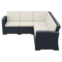 Monaco Wickerlook Corner Sectional 5 Piece with Cushion Rattan Gray ISP834-DG - 1