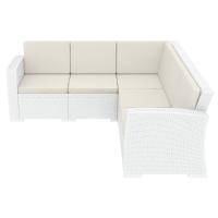Monaco Wickerlook Corner Sectional 5 Piece with Cushion White ISP834-WH - 1