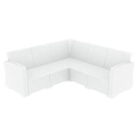 Monaco Wickerlook Corner Sectional 5 Piece with Cushion White ISP834-WH - 2