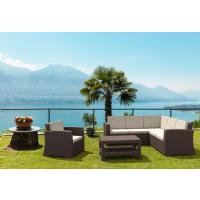 Monaco Wickerlook Corner Sectional 5 Piece with Cushion Rattan Gray ISP834-DG - 5