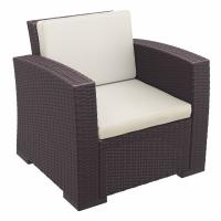 Monaco Wickerlook 4 Piece Loveseat Set Brown with Cushion ISP835-BR - 2