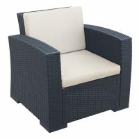 Monaco Wickerlook 4 Piece Loveseat Deep Seating Set Rattan Gray with Cushion ISP835-DG - 2