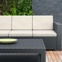 Monaco Wickerlook 4 Piece XL Sofa Deep Seating Set Rattan Gray with Cushion ISP836-DG - 7