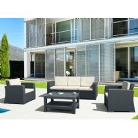 Monaco Wickerlook 4 Piece XL Sofa Deep Seating Set Rattan Gray with Cushion ISP836-DG - 8