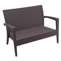 Miami Resin Wickerlook Loveseat Brown ISP845-BR - 1