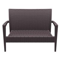 Miami Resin Wickerlook Loveseat Brown ISP845-BR - 3