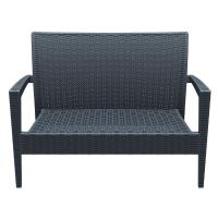 Miami Resin Wickerlook Loveseat Rattan Gray ISP845-DG - 3