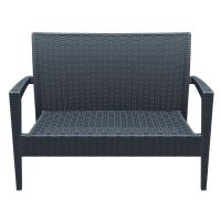 Miami Resin Wickerlook Loveseat Rattan Gray ISP845-DG - 3