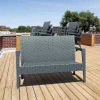 Miami Resin Wickerlook Loveseat Rattan Gray ISP845-DG - 6