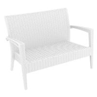 Miami Resin Wickerlook Loveseat White ISP845-WH - 1