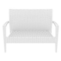 Miami Resin Wickerlook Loveseat White ISP845-WH - 3