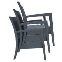 Miami Resin Wickerlook Loveseat Rattan Gray ISP845-DG - 7