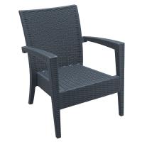 Miami Resin Wickerlook Club Chair Rattan Gray ISP850-DG - 1