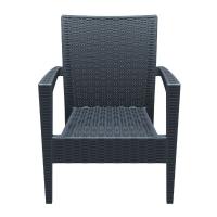 Miami Resin Wickerlook Club Chair Rattan Gray ISP850-DG - 3