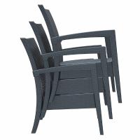 Miami Resin Wickerlook Club Chair Rattan Gray ISP850-DG - 6