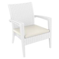 Miami Resin Wickerlook Club Chair White ISP850-WH
