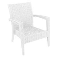 Miami Resin Wickerlook Club Chair White ISP850-WH - 1