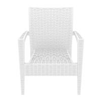 Miami Resin Wickerlook Club Chair White ISP850-WH - 3
