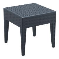 Miami Square Resin Wickerlook Side Table Rattan Gray ISP858-DG