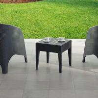 Miami Square Resin Wickerlook Side Table Rattan Gray ISP858-DG - 2