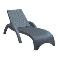 Fiji Resin Wickerlook Chaise Lounge Rattan Gray ISP860-DG