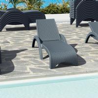 Fiji Resin Wickerlook Chaise Lounge Rattan Gray ISP860-DG - 1