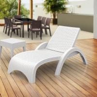 Fiji Resin Wickerlook Chaise Lounge White ISP860-WH - 1