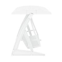 Hawaii Wickerlook Patio Swing with Sunbrella Cushions White ISP862-WH - 3