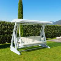 Hawaii Wickerlook Patio Swing with Sunbrella Cushions White ISP862-WH - 6