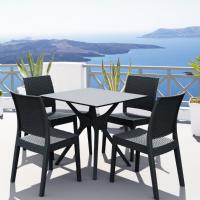 Ibiza Florida Square Patio Dining Set 5 Piece Rattan Gray ISP8631S-DG