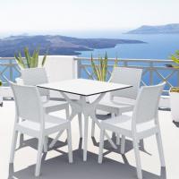 Ibiza Florida Square Patio Dining Set 5 Piece White ISP8631S-WH