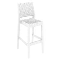Jamaica Wickerlook Resin Bar Chair White ISP866-WH