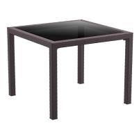 Miami Resin Wickerlook Square Dining Table Brown 37 inch ISP870-BR