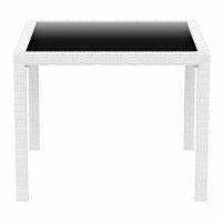 Miami Resin Wickerlook Square Dining Table White 37 inch ISP870-WH - 1