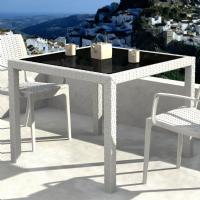 Miami Resin Wickerlook Square Dining Table White 37 inch ISP870-WH - 2