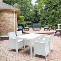 Orlando Wickerlook Rectangle Dining Table Rattan Gray 55 inch. ISP878-DG - 11