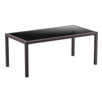 Miami Resin Wickerlook Rectangle Dining Table Brown 71 inch ISP880-BR