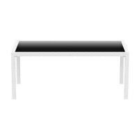 Miami Resin Wickerlook Rectangle Dining Table White 71 inch ISP880-WH - 1