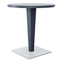 Riva Wickerlook Resin Round Dining Table Gray 28 inch. ISP882-DG